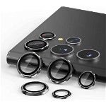 Set 5 protectii sticla camera foto HOFI CamRing compatibil cu Samsung Galaxy S22 Ultra Black, Glass Pro