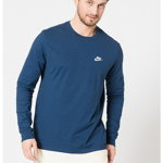 Nike, Bluza relaxed fit cu logo brodat Sportswear Club, Albastru inchis