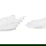 Tommy Jeans, Pantofi sport cu segmente de piele, Alb murdar, Gri inchis, 44