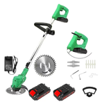 Motocoasa Electrica , 2 acumulatori 36 V, baston telescopic, 3 tipuri de lame pentru taiere, 18000 RPM, autonomie de 2-3 ore, accesorii incluse, verde, 
