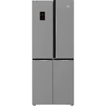 Frigider side by side cu 4 usi Beko GNE480E30ZXPN, NeoFrost Dual Cooling, 572 L, Display touch control, Racire/Congelare rapida, Vacation Mode, H 192 cm, Metal Look