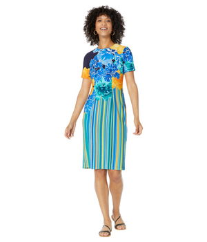 Imbracaminte Femei Maggy London Placement Print Midi Dress NavyMarina Blue, Maggy London