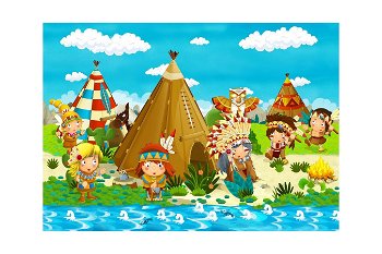 Puzzle Bluebird - Small Indian Tribe, 48 piese (70361), Bluebird