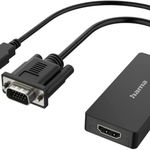 Adaptor Hama 1x USB Male + 1x VGA Male - 1x HDMI Female, Negru