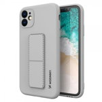 Husa Spate Wozinsky Compatibila Cu iPhone 11, Cu Stand Metalic Pe Spate, Protectie La Camera - Gri, Wozinsky