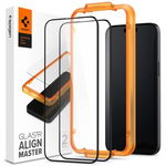 Spigen Folie Sticla Glass tR AlignMaster iPhone 15 Plus, kit de montare, 2 buc/pachet Black