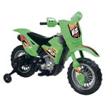 Motocicleta electrica pentru copii Enduro Motocross 6V verde cu telecomanda control parinte