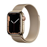 Apple Watch Series 7 GPS + Cellular, 45mm, Gold Stainless Steel Case, Gold Milanese Loop