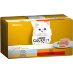 Hrana umeda pentru pisici Gourmet Gold Mousse set 4 conserve X 85 g, Gourmet