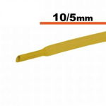 Tub termocontractibil galben 10mm/ 5mm 0.5m, OEM