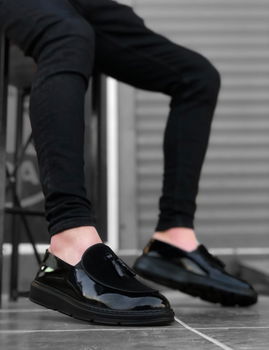 Mocasini barbati negri cu talpa neagra 10130 A31, 