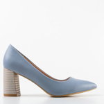Pantofi cu toc dama Engros, model Jessy, albastru, 