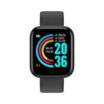 Ceas Smartwatch Sport Negru cu Functii de Ritm Cardiac si Tensiune Arteriala pentru Android SWY68