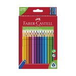 Creioane colorate eco, 30culori/set + ascutitoare, Jumbo Faber-Castell, Faber-Castell