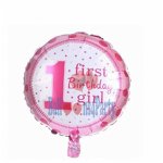 Balon Folie First Birthday / Prima aniversare 1an girl fata 45cm