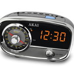 Radio Cu Ceas, Am/fm, Ecran Led, Functie De Sleep/snooze, Alarma, Alimetare Pe Baterii Si La Retea, Timer, Design Ergonomic Si Compact, Negru / Argintiu, KlaussTech