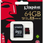 Card de memorie Kingston SDCR/64GB, 64GB, Clasa 10 + Adaptor