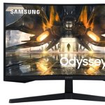 Monitor LED Samsung Gaming Odyssey G55A LS27AG550EUXEN Curbat 27 inch QHD VA 1 ms 165 Hz HDR FreeSync Premium