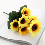 Set de 3 buchete de floarea-soarelui artificiale, margarete ideale pentru decorarea livingului, camerei de zi, casei, Neer