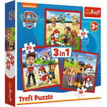 Puzzle Trefl 3 in 1 Paw Patrol - Catelusi fericiti, 20/36/50 piese