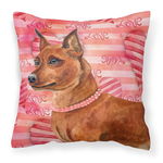 Caroline`s Treasures Miniatură Pinscher Love Fabric pernă decorativă Multicolore 18H x18W, 