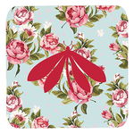 Caroline`s Treasures Carolines Comori BB1060-RS-BU-FC Molie Shabby Chic Blue Roses Spuma Coaster Se Multi 3 1/2 x 3 1/2, 