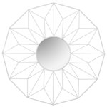 Oglindă geometrică albă 58 cm, Tutumi