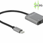 Multiplicator/splitter audio metalic USB-C la 2 x jack stereo 3.5mm T-M, Delock 66564, Delock