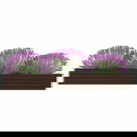 Strat înălțat de grădină, maro, 320x40x45 cm, oțel galvanizat