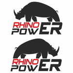 Set 2 stickere pentru usi sau roata de rezerva, Priti Global, masini off-road 4x4, cu rinocer, Rhino POWER, Negru-Rosu, 30 x 20 cm, PRITI GLOBAL