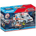 Set Playmobil CityAction Ambulanta 71232, 63 piese