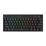 Tastatura gaming mecanica Bluetooth cu fir si wireless Redragon Horus Mini PRO, iluminare RGB, Negru, Redragon