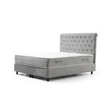 Pat boxspring gri deschis cu spațiu de depozitare 160x200 cm Sonata – Kalune Design, Kalune Design