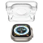 Set 2 folii sticla transparente cu sistem de montare Spigen GLAStR EZ FIT compatibil cu Apple Watch Ultra 49mm, Spigen