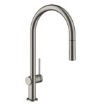 Baterie bucatarie cu dus extractibil gri periat Hansgrohe Talis M54 210 cu 2 jeturi 72800340