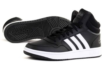 Pantofi sport mid-high de piele ecologica si material textil Hoops 3.0