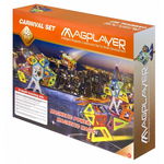 Joc de constructie magnetic Magplayer, 46 piese, 8 x suport de carnaval