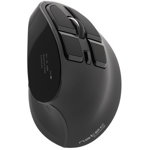 Mouse vertical wireless, Natec, 2400 DPI, Negru