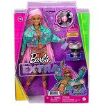 Papusa Barbie Extra Style - Codite impletite roz