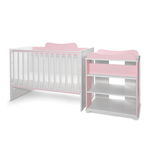 Patut modular multifunctional, 5 confirgurari diferite, 190 x 72 cm, Multi, White Orchid Pink