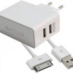 Incarcator Retea 2.1A Dual USB Procell cu cablu iPhone 4/4S