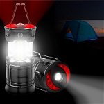 Lampa Turistica LED, 3in1, extensibila, 4 moduri de lucru (cort, tabara, camping, rulota, calatorii, expeditii), AVEX