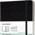 Note Moleskine MOLESKINE muzica L, 13x21cm, în doage, copertă cartonată, 192 pagini, negru, Moleskine