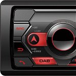 Radio MP3 auto Pioneer MVH-S420DAB, 1DIN, Bluetooth, DAB/DAB+, Spotify, 4x50W, USB, compatibil cu dispozitive Apple/Android, taste Rosu, display Alb, Pioneer