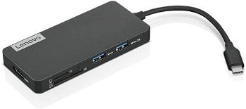 Hub USB LENOVO GX90T77924 7in1, USB-C, HDMI, Card Reader (Gri), Lenovo