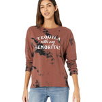 Imbracaminte Femei Rock and Roll Cowgirl Tequila with My Senoritas Tie-Dye Tee 48T2368 Black, Rock and Roll Cowgirl