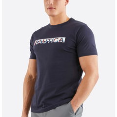 Nautica, Tricou regular fit cu logo Dane, Bleumarin