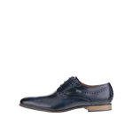 Pantofi bleumarin din piele bugatti Mosario cu detalii ce imita pielea de crocodil
