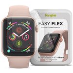 Folie protectie transparenta TPU Case friendly Ringke Easy Flex Apple Watch 4/5/6/SE 44mm 3-Pack 8809716076215
