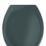 Capac de toaleta cu sistem automat de coborare, Wenko, Premium Ottana, 37.5 x 44.5 cm, duroplast, gri, Wenko